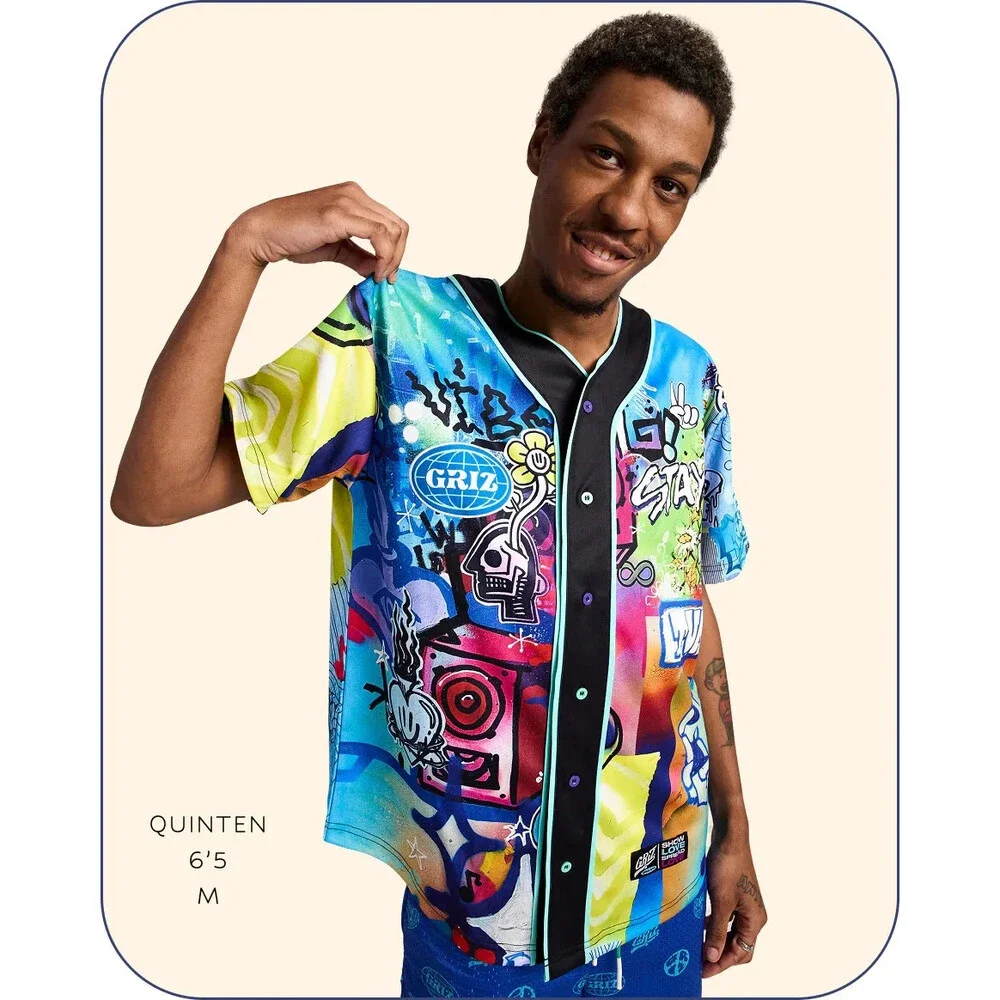GRiZ - “Stay In Tune” Button Up Team Baseball Jersey Size Small (S) EDM & Rave